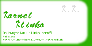 kornel klinko business card