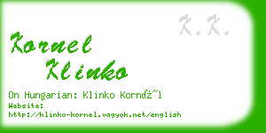 kornel klinko business card
